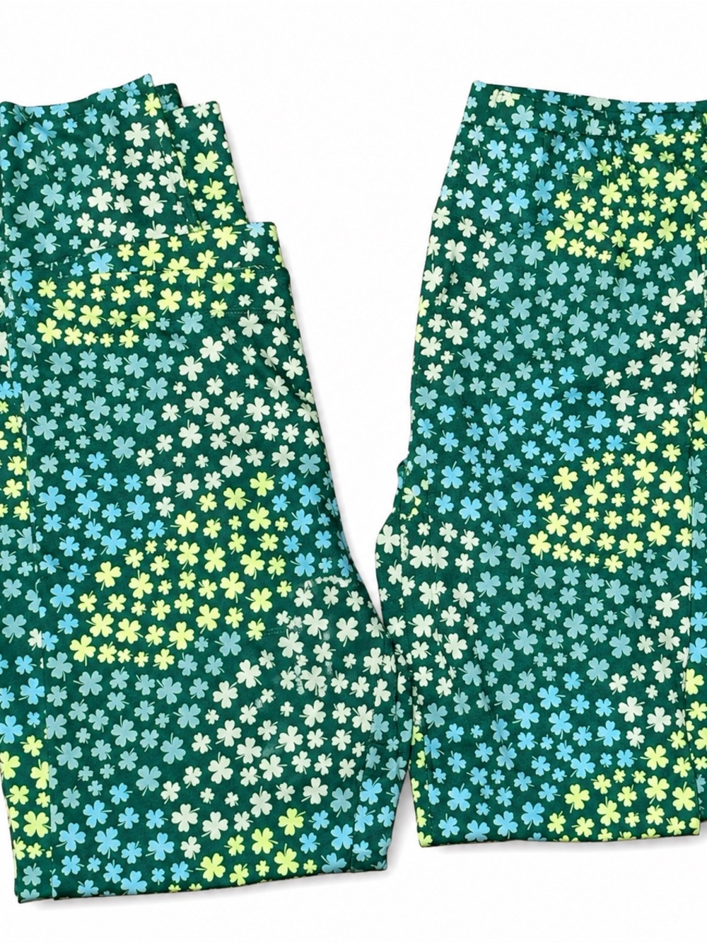 No Boundaries St Patrick’s Day Shamrock Leggings Juniors M 7-9 Green LOT Of 2 - Picture 3 of 15